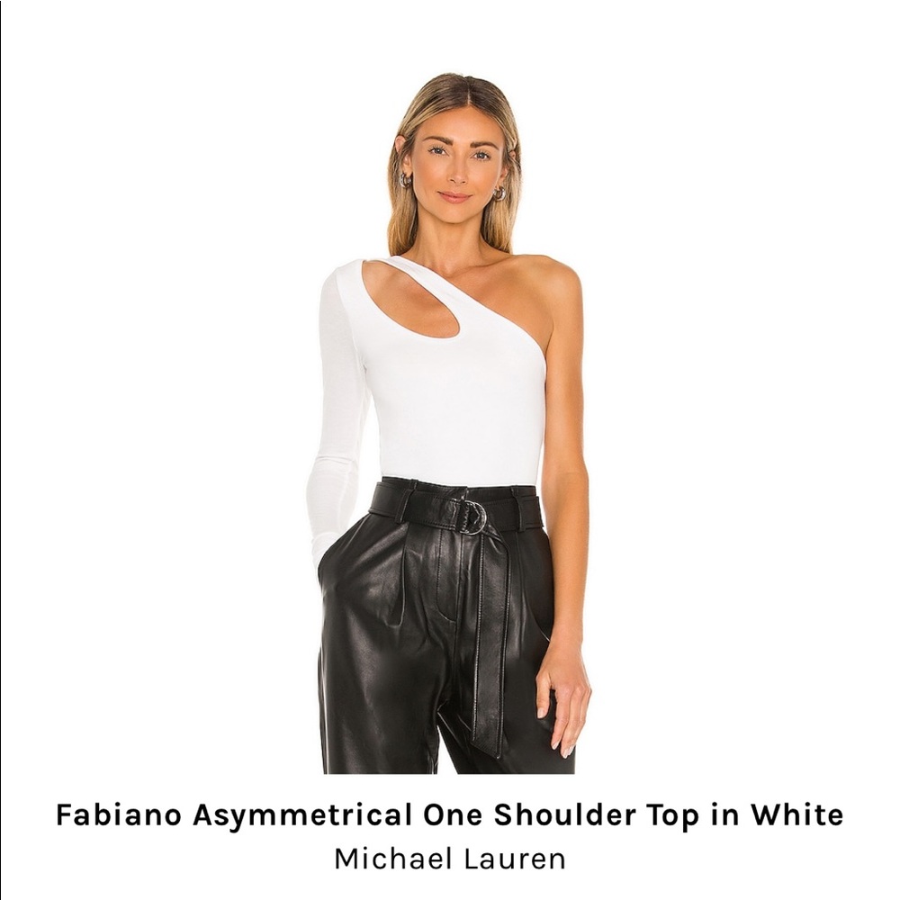 Michael Lauren Fabiano Asymmetrical One Shoulder Top - White